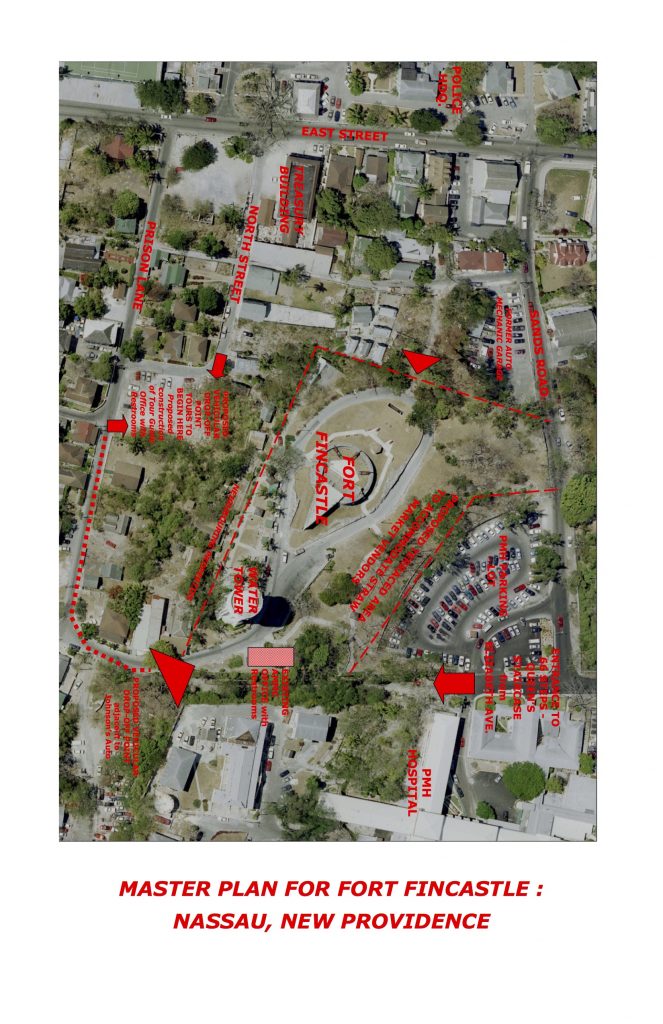 Detailed site plans for the new Fort Fincastle Heritage Park to be developed by the Antiquities, Monuments & Museums Corporation (AMMC).